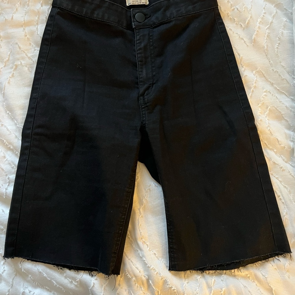 cotton on black denim bermuda shorts USA 4